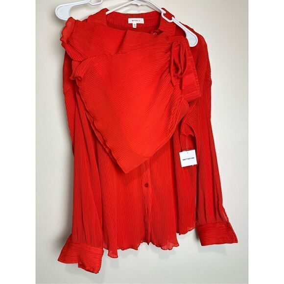 Orange Red Plisse Short set - Picture 8 of 8